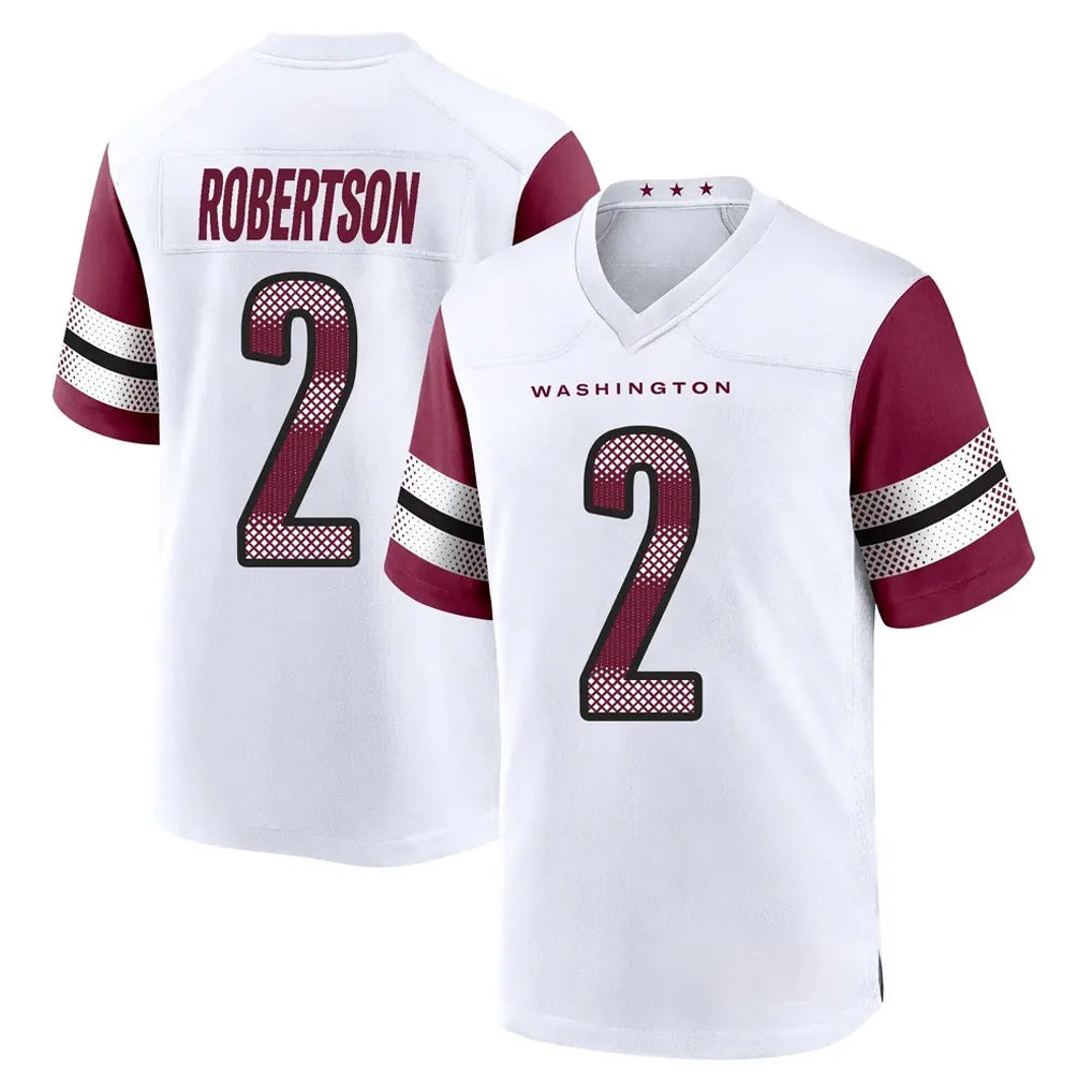 W.Commanders #2 Amik Robertson Player White Game Home BALCE Stitched Jerseys