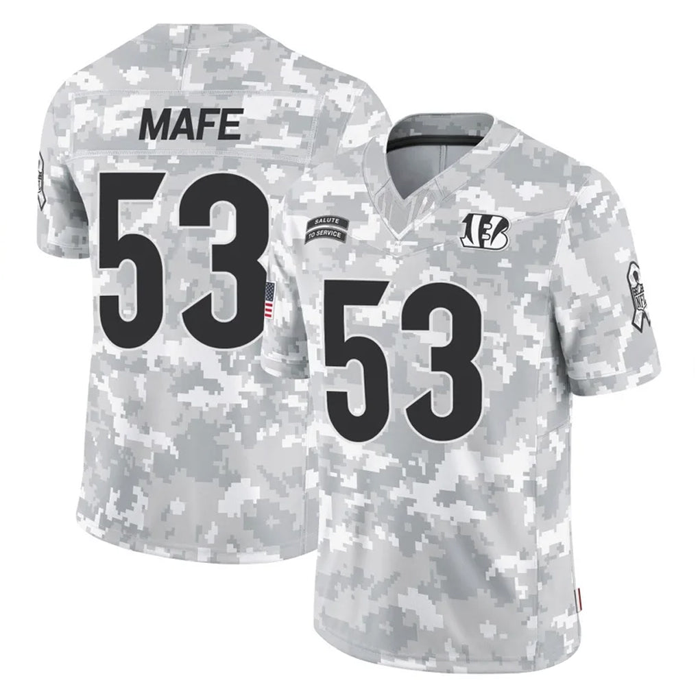 C.Bengals #53 Boye Mafe Player Arctic Camo Salute to Service Limited BALCE Stitched Jerseys