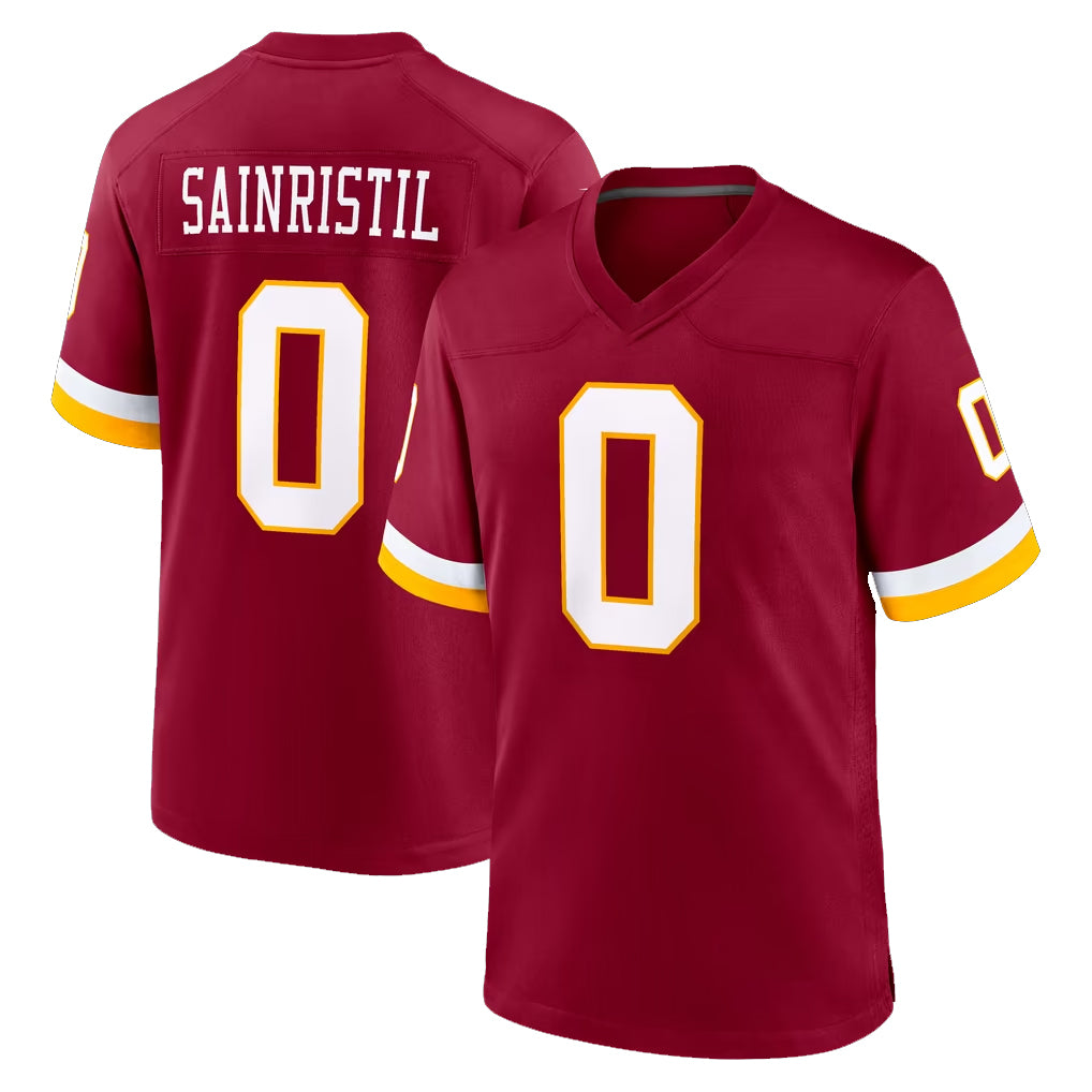 W.Commanders #0 Mike Sainristil Player Burgundy Game Home BALCE Stitched Jerseys