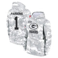 GB.Packers #1 Micah Parsons Player Arctic Camo Salute to Service Hoodies Limited Game BALCE Stitched Jerseys