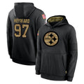 P.Steelers #97 Cameron Heyward Player Black Salute to Service Hoodies Limited Game BALCE Stitched Jerseys