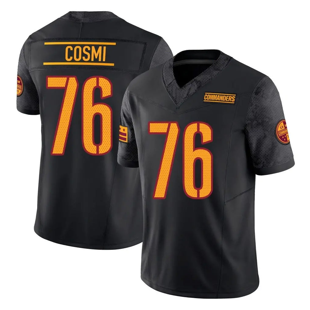W.Commanders #76 Sam Cosmi Player Black Limited Vapor F.U.S.E. Home Game BALCE Stitched Jerseys