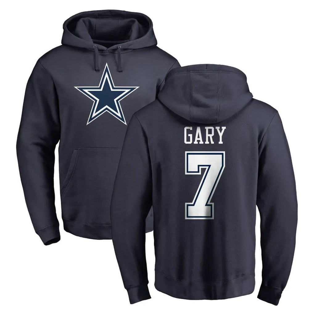 D.Cowboys #7 Rashan Gary Player Navy Pullover Hoodies Limited BALCE Stitched Jerseys