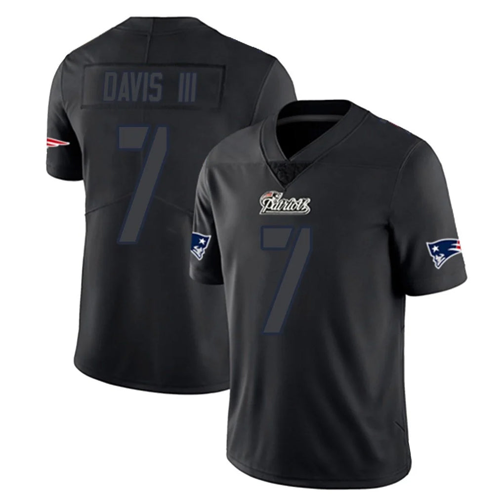 NE.Patriots #7 Carlton Davis III Player Black Impact LImited Home Game BALCE Stitched Jerseys