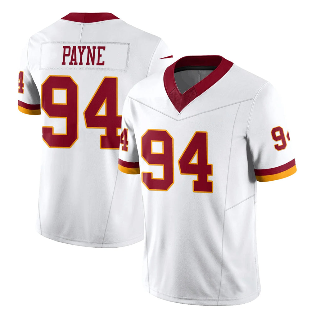 W.Commanders #94 Daron Payne Player White Limited Vapor F.U.S.E. Home Game BALCE Stitched Jerseys
