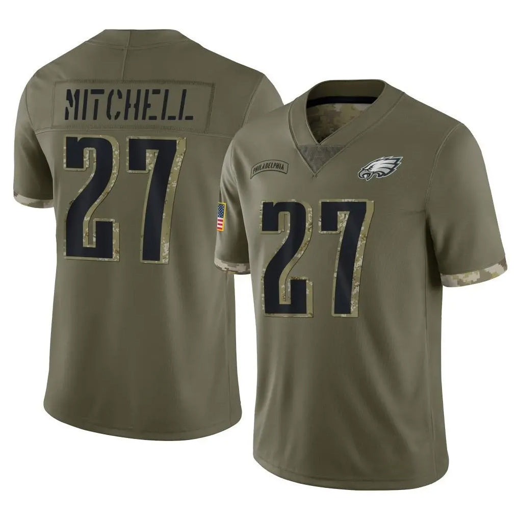 P.Eagles #27 Quinyon Mitchell Player Olive Salute To Service Limited BALCE Stitched Jerseys