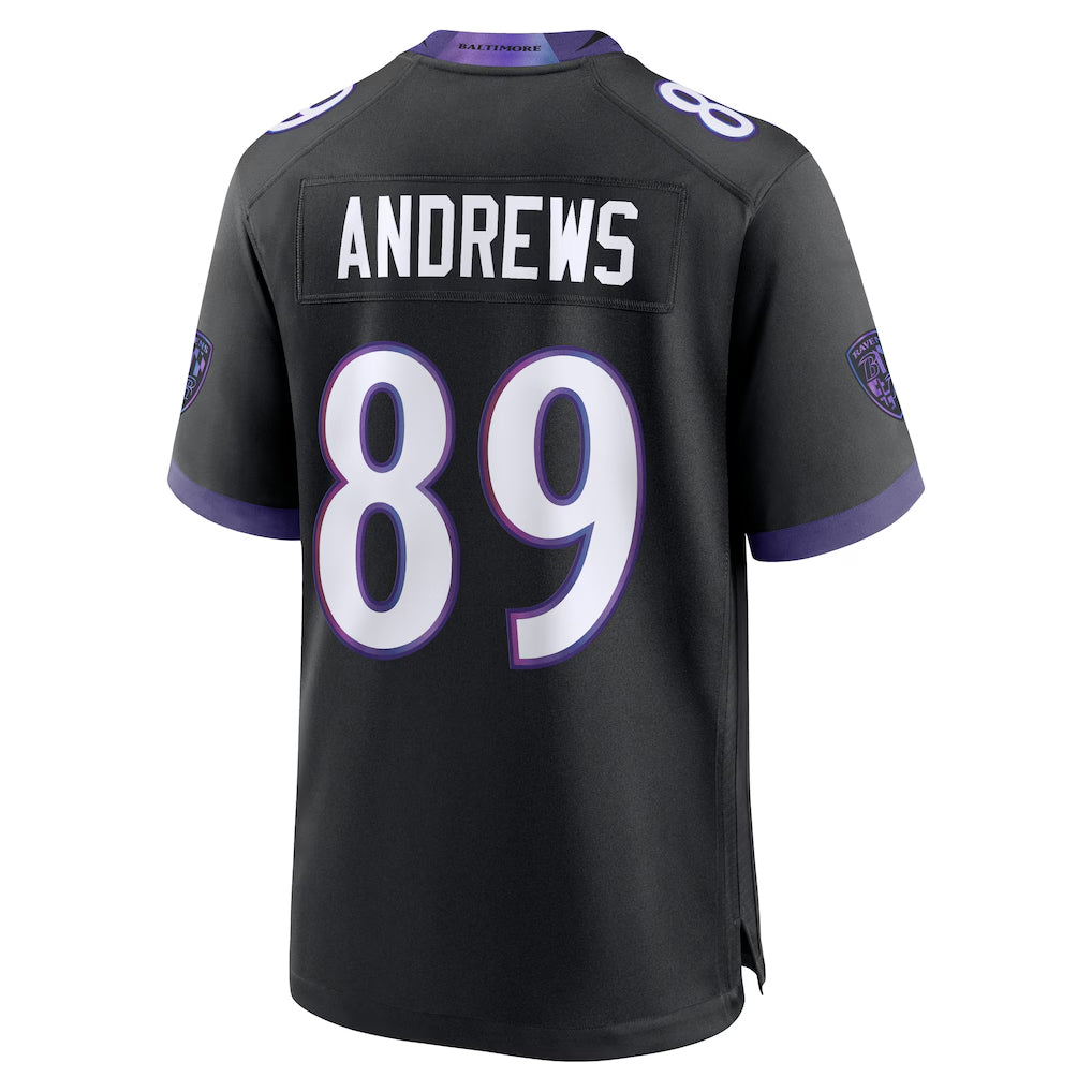 B.Ravens #89 Mark Andrews Player Black Home Game BALCE Stitched Jerseys