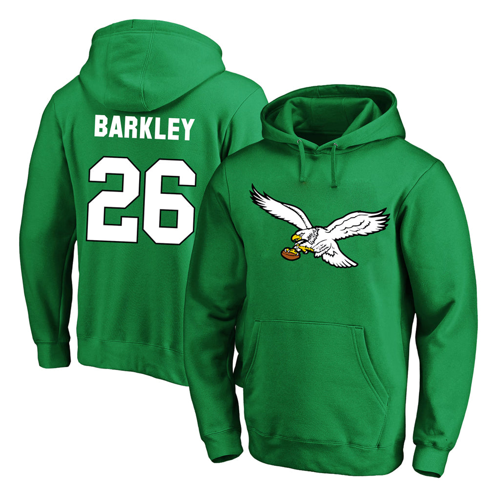 P.Eagles #26 Saquon Barkley Player Green Pullover Hoodies Home Game BALCE Stitched Jerseys