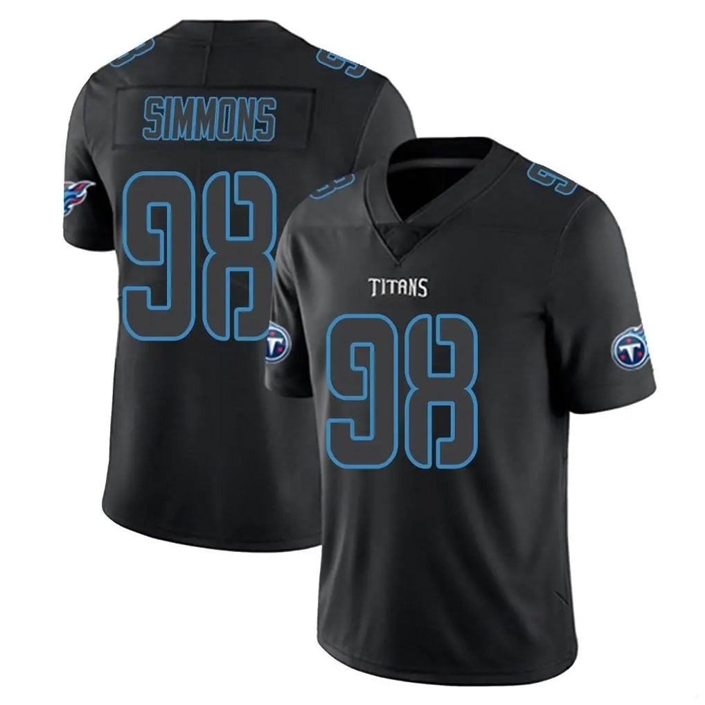 T.Titans #98 Jeffery Simmons Player Black Impact Limited Home Game BALCE Stitched Jerseys
