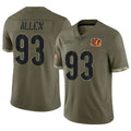 C.Bengals #93 Jonathan Allen Player Olive Salute to Service Limited Game BALCE Stitched Jerseys