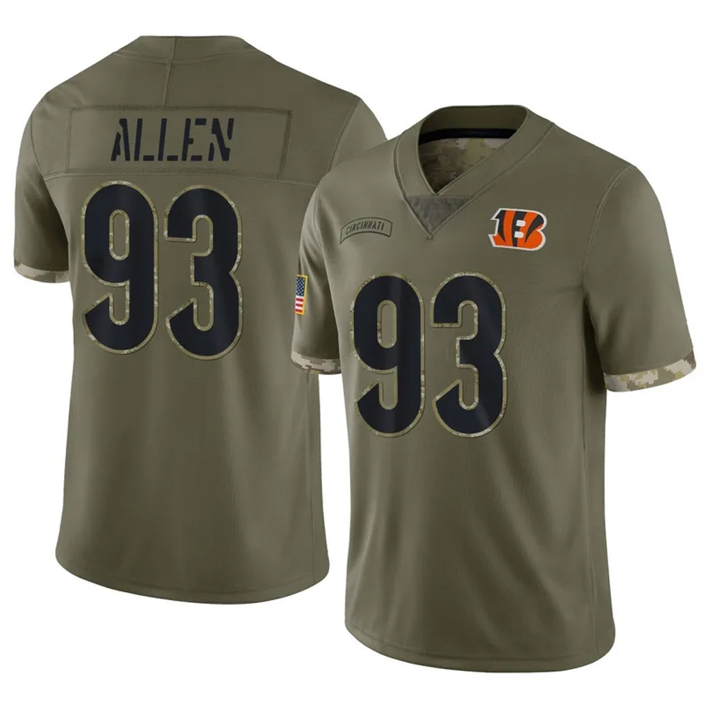 C.Bengals #93 Jonathan Allen Player Olive Salute to Service Limited Game BALCE Stitched Jerseys
