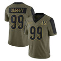 C.Bengals #99 Myles Murphy Player Olive Salute to Service Game BALCE Stitched Jerseys