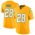 LA.Chargers #28 Kimani Vidal Player Gold Limited Vapor F.U.S.E. Home Game BALCE Stitched Jerseys