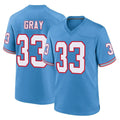 T.Titans #33 Cedric Gray Player Light Blue Oilers Throwback Home Game BALCE Stitched Jerseys