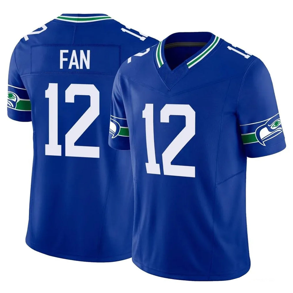 S.Seahawks #12 12th Fan Player Royal Limited Throwback Vapor F.U.S.E. Home Game BALCE Stitched Jerseys