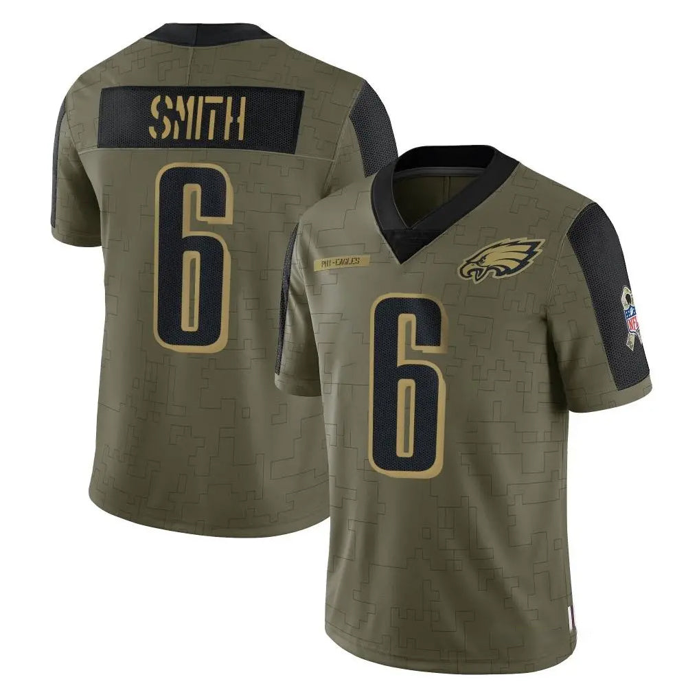 P.Eagles #6 DeVonta Smith Player Olive Salute To Service Limited Game BALCE Stitched Jerseys
