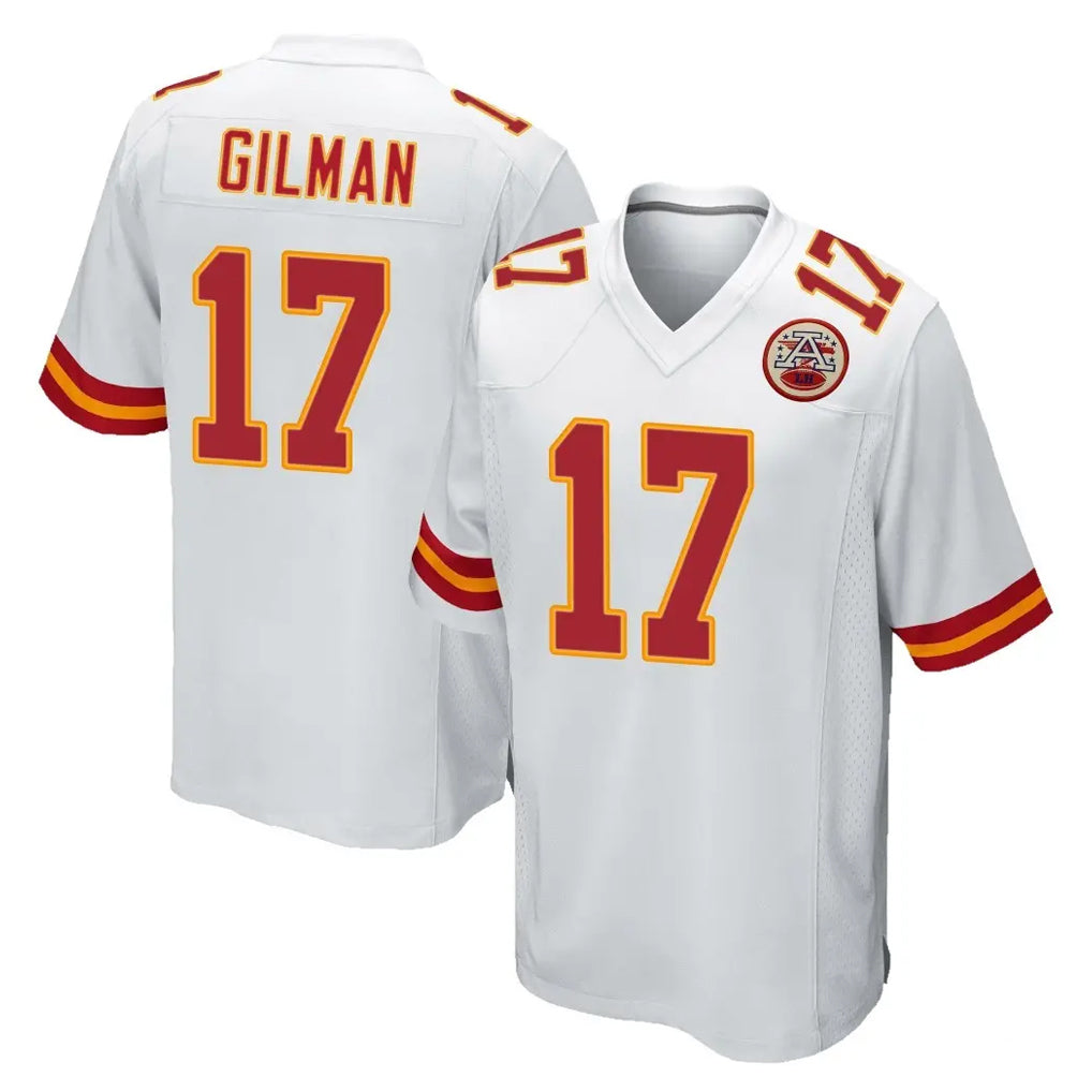 KC.Chiefs #17 Alohi Gilman Player White Home Game BALCE Stitched Jerseys