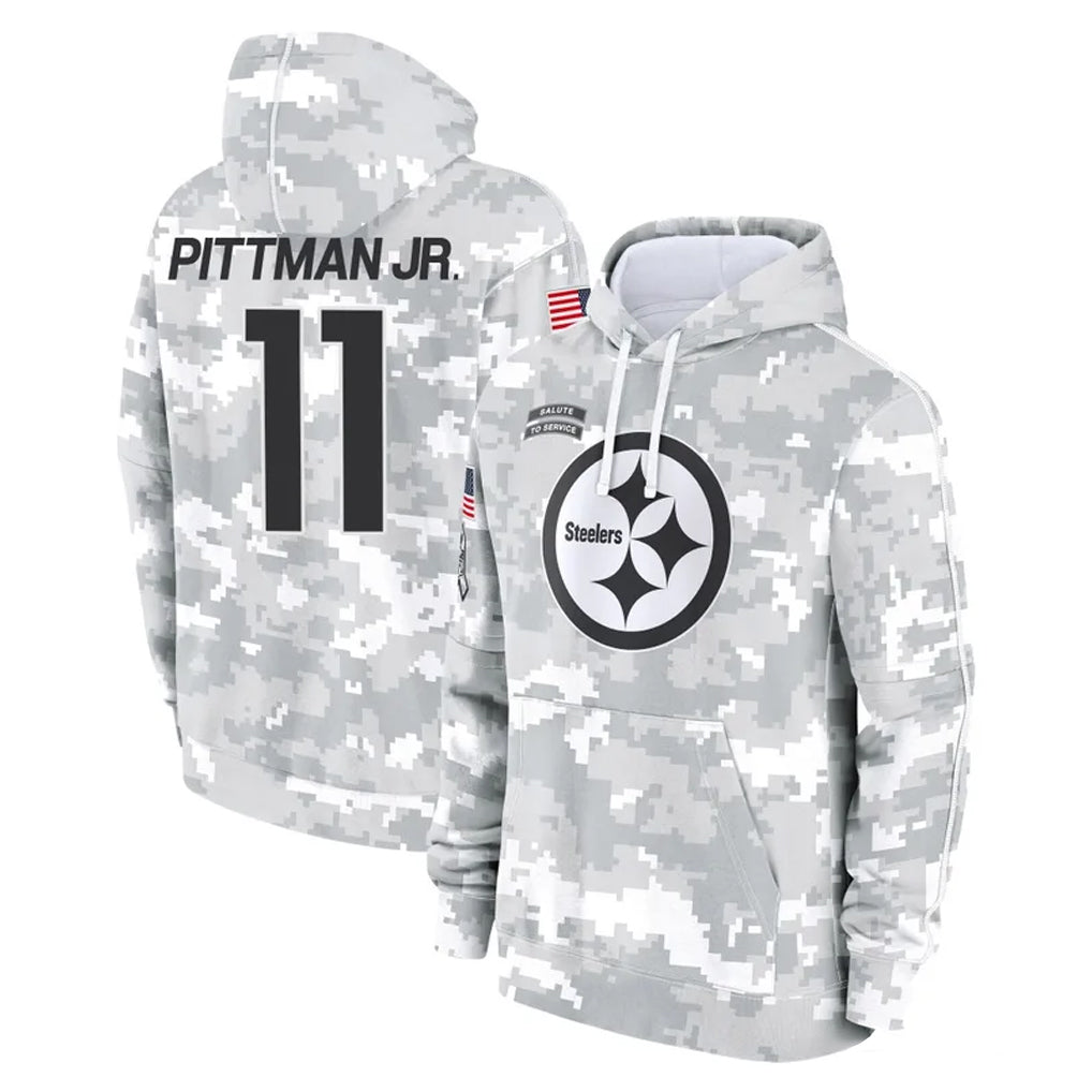 P.Steelers #11 Michael Pittman Jr. Player Arctic Camo Limited Salute to Service Pullover Hoodies Game BALCE Stitched Jerseys