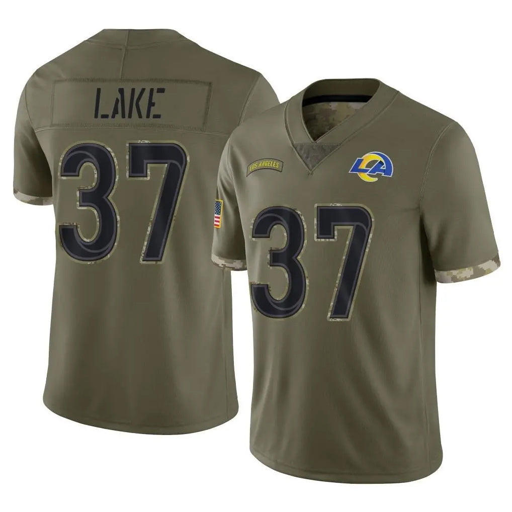 LA.Rams #37 Quentin Lake Player Olive Salute To Service Limited BALCE Stitched Jerseys
