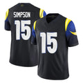LA.Rams #15 Ty Simpson Player Black Midnight Rivalries Collection Limited Home Game BALCE Stitched Jerseys