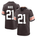C.Browns #21 Denzel Ward Player Brown Home Game BALCE Stitched Jerseys