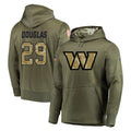 W.Commanders #29 Rasul Douglas Player Olive Salute to Service Pullover Hoodie Limited Home Game BALCE Stitched Jerseys