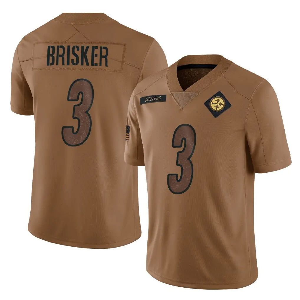 P.Steelers #3 Jaquan Brisker Player Brown Limited Salute To Service Home Game BALCE Stitched Jerseys