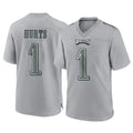 P.Eagles #1 Jalen Hurts Player Gray Atmosphere Fashion Home Game BALCE Stitched Jerseys