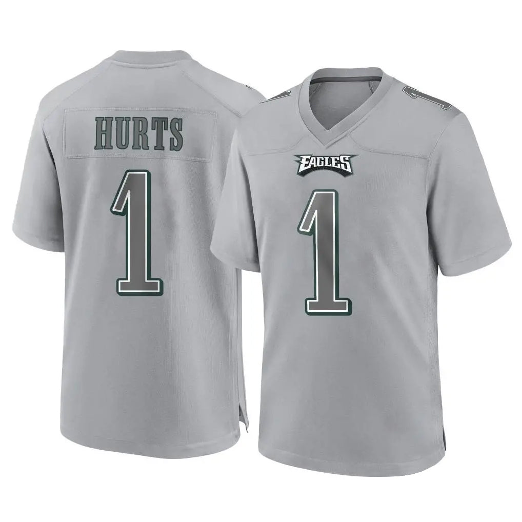 P.Eagles #1 Jalen Hurts Player Gray Atmosphere Fashion Home Game BALCE Stitched Jerseys