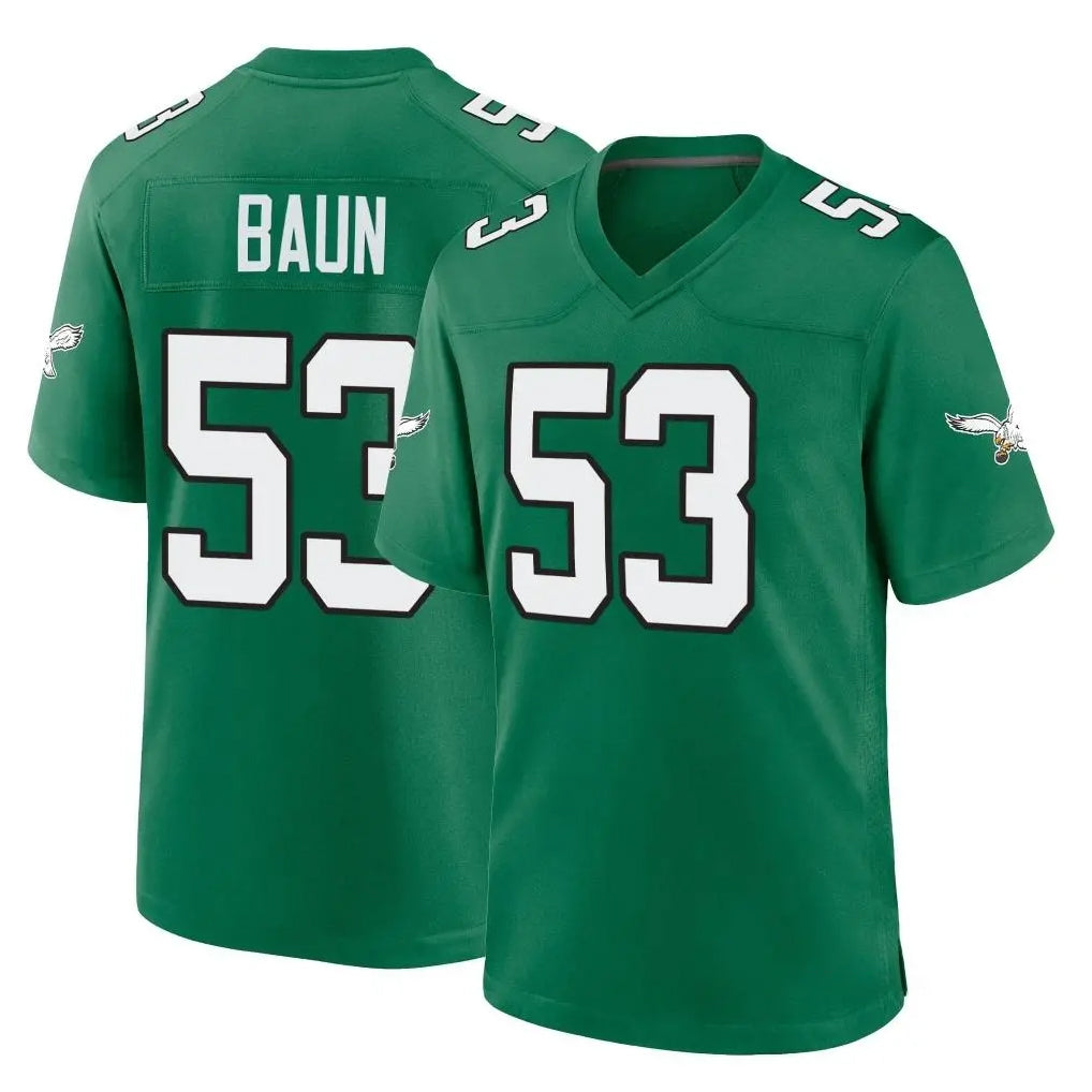 P.Eagles #53 Zack Baun Player Green Kelly Alternate Home Game BALCE Stitched Jerseys