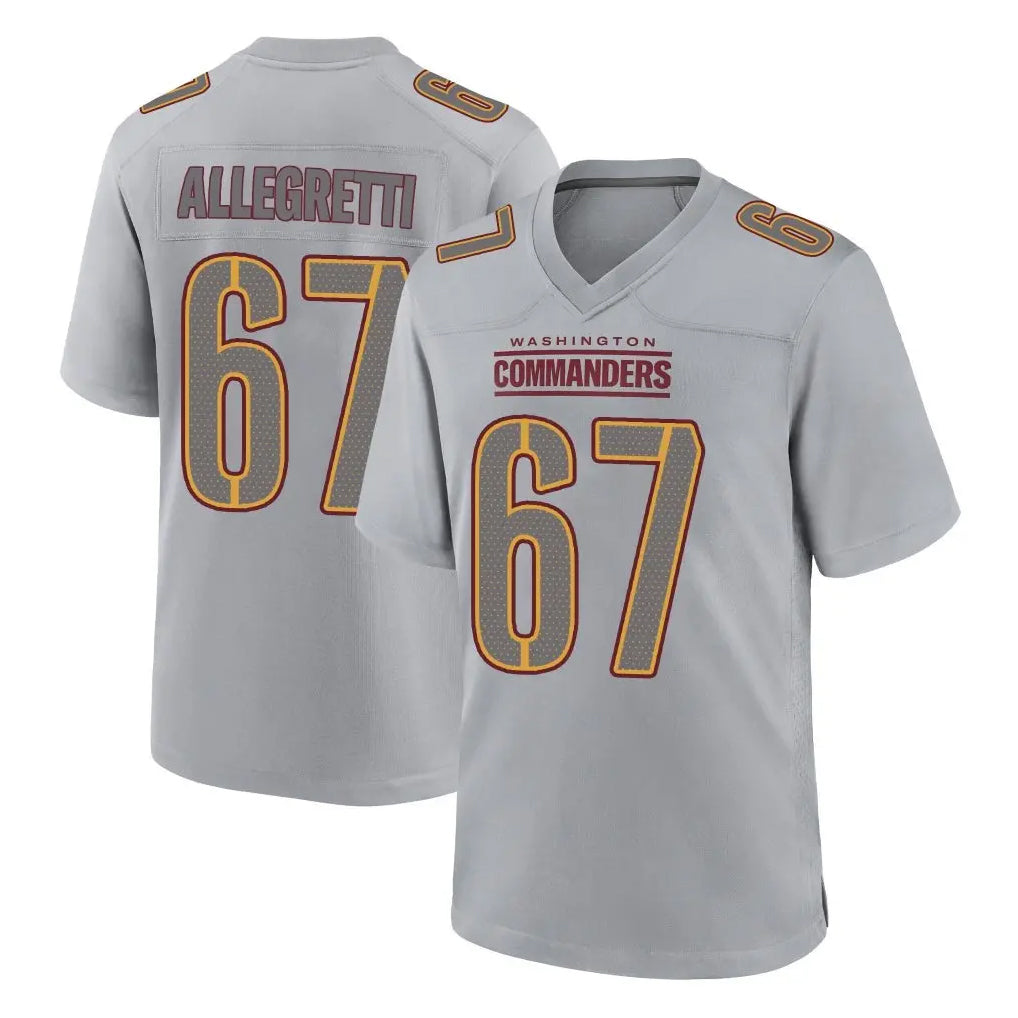 W.Commanders #67 Nick Allegretti Player Gray Atmosphere Fashion Home Game BALCE Stitched Jerseys