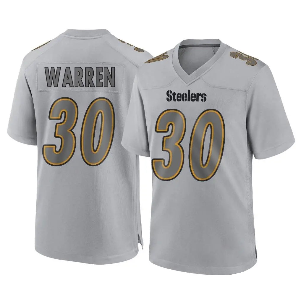P.Steelers #30 Jaylen Warren Player Gray Atmosphere Fashion Home Game BALCE Stitched Jerseys