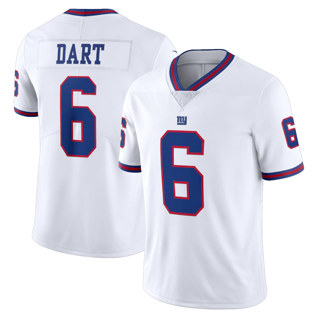 NY.Giants #6 Jaxson Dart Player White Color Rush Home Game BALCE Stitched Jerseys