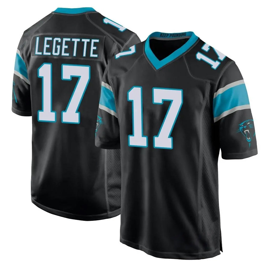 C.Panthers #17 Xavier Legette Player Black Game BALCE Stitched Jerseys