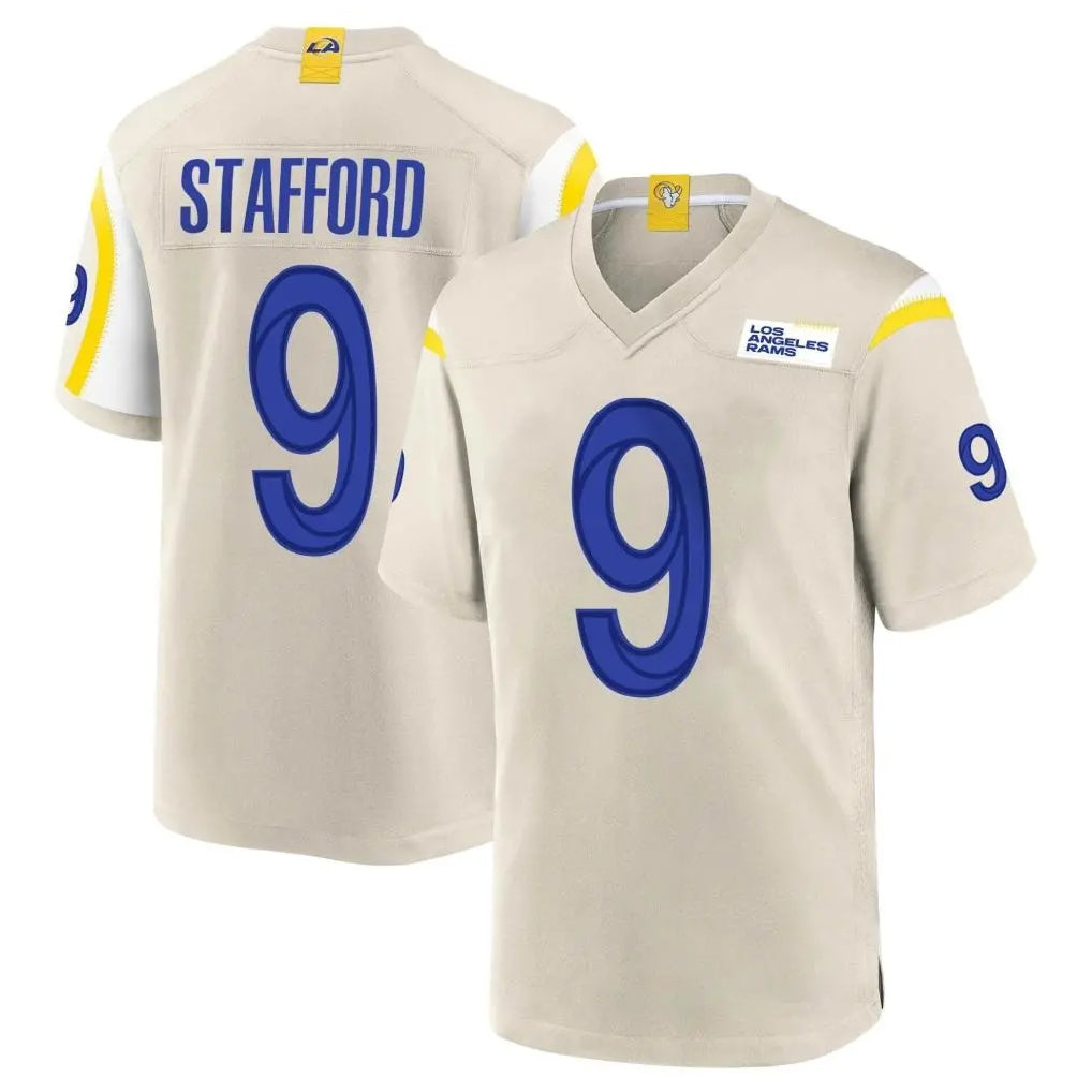 LA.Rams #9 Matthew Stafford Player Bone Home Game BALCE Stitched Jerseys