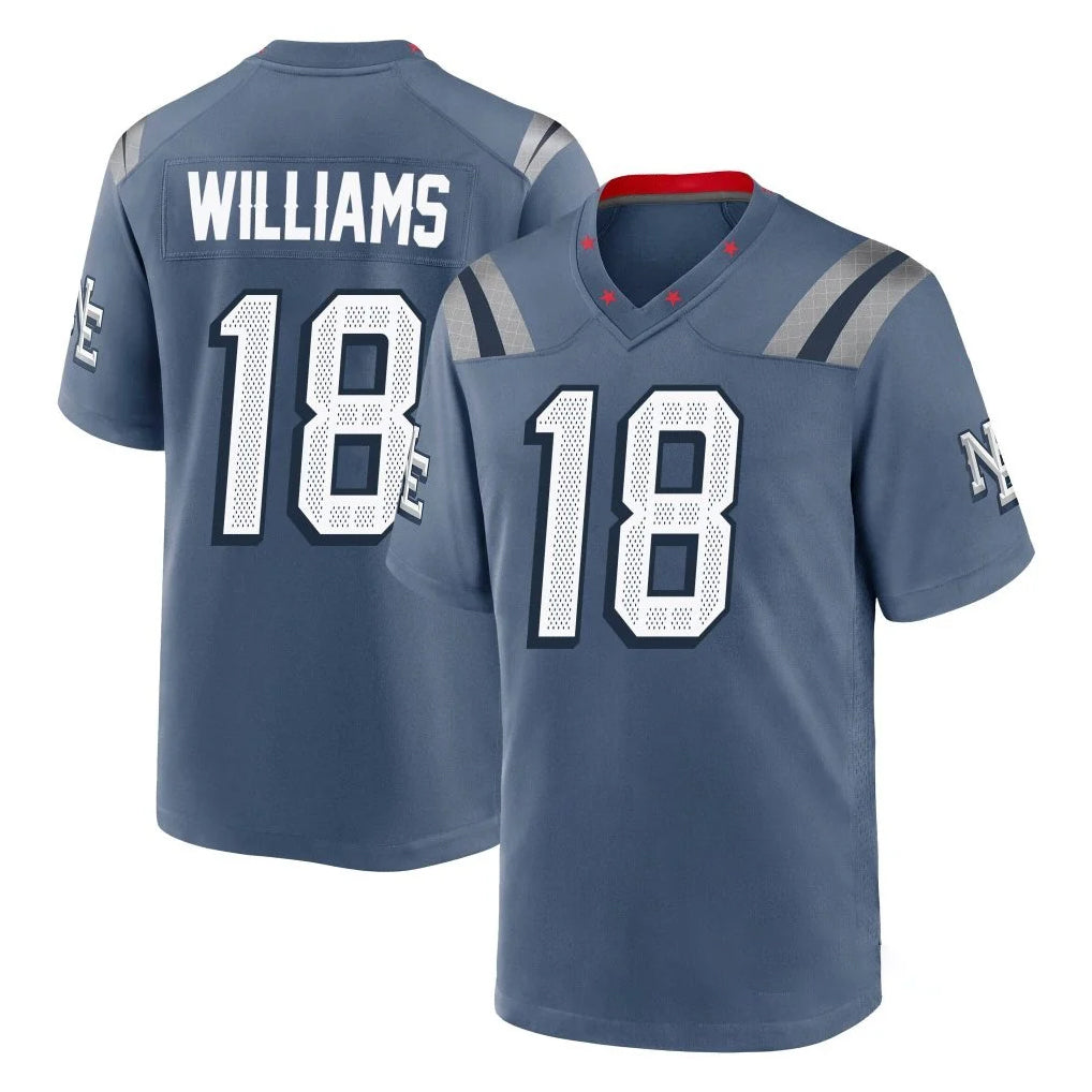 NE.Patriots #18 Kyle Williams Player Blue Rivalries Collection Home Game BALCE Stitched Jerseys