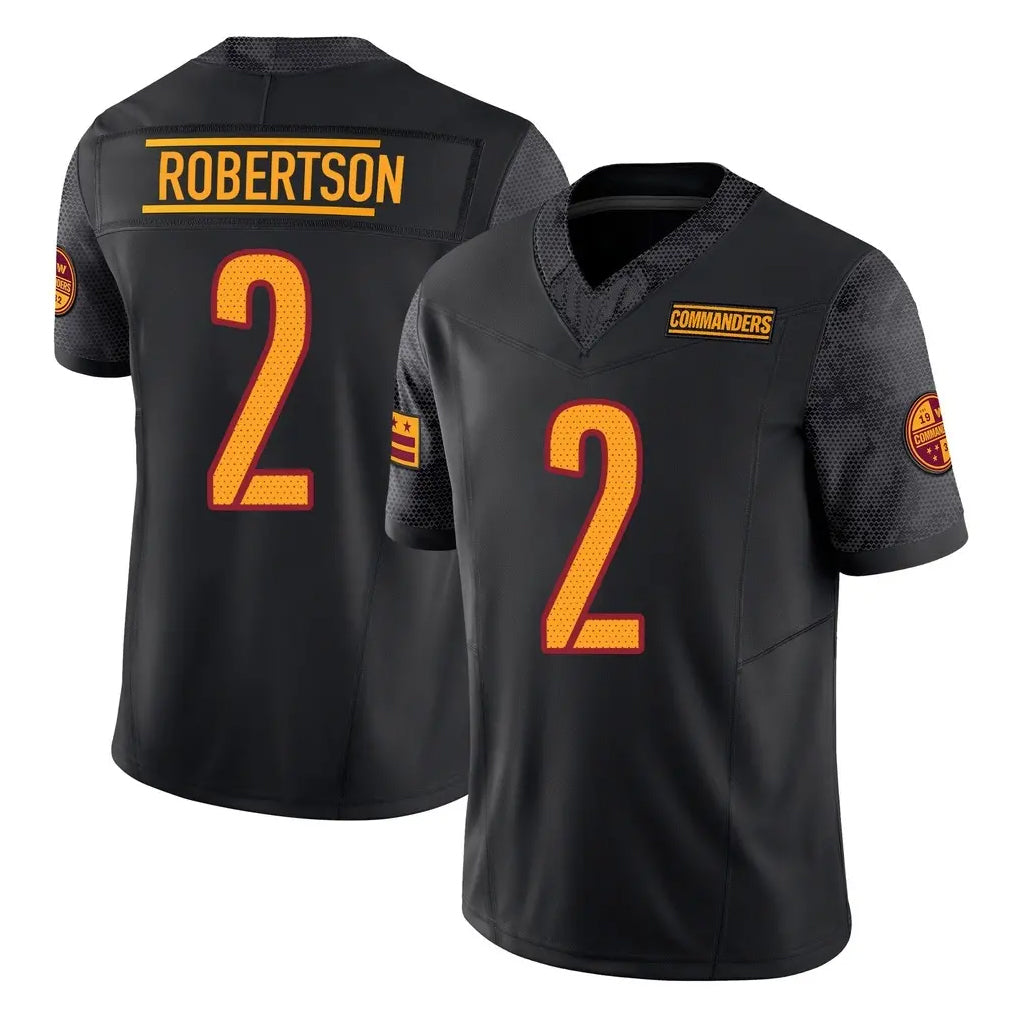 W.Commanders #2 Amik Robertson Player Black Limited Vapor F.U.S.E. Home Game BALCE Stitched Jerseys