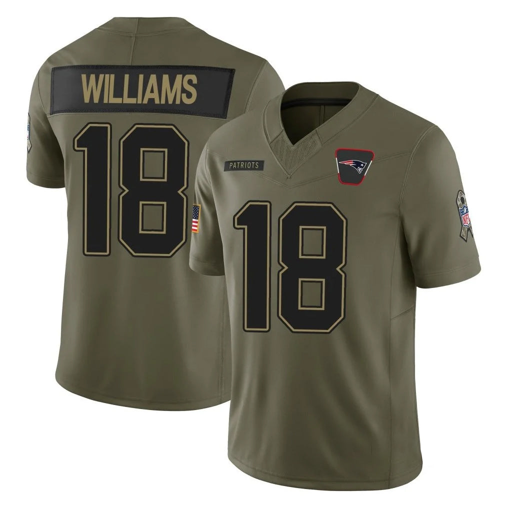 NE.Patriots #18 Kyle Williams Player Olive Salute To Service Limited BALCE Stitched Jerseys