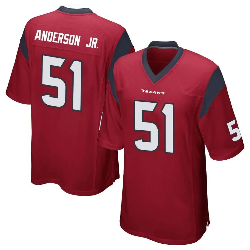 H.Texans #51 Will Anderson Jr. Player Red Home Game BALCE Stitched Jerseys