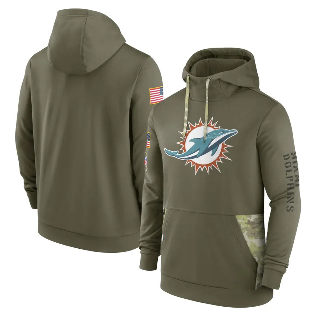 M.Dolphins ## Dolphins Blank Player Olive Salute to Service Pullover Hoodies Home Game BALCE Stitched Jerseys