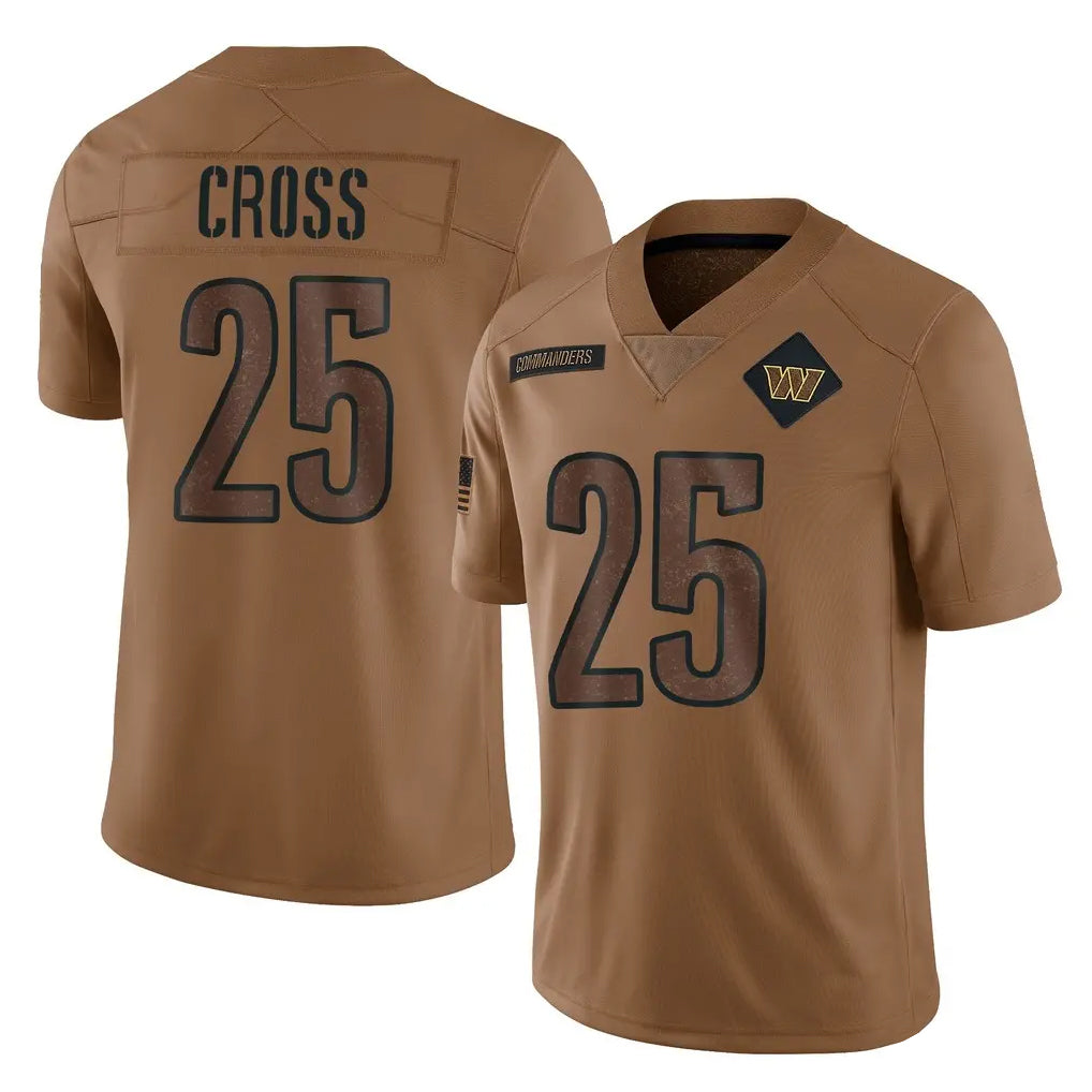 W.Commanders #25 Nick Cross Player Brown Limited Salute To Service Home Game BALCE Stitched Jerseys