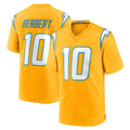 LA.Chargers #10 Justin Herbert Player Gold Home Game BALCE Stitched Jerseys