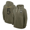 LA.Rams #5 Kamren Kinchens Player Olive Salute to Service Pullover Hoodies Limited BALCE Stitched Jerseys