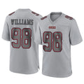 SF.49ers #98 Mykel Williams Player Gray Atmosphere Fashion Home Game BALCE Stitched Jerseys