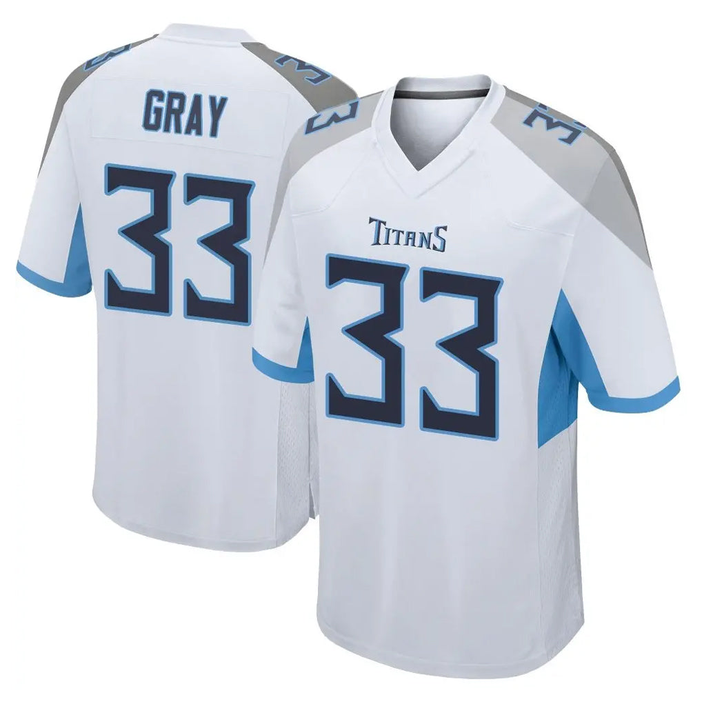 T.Titans #33 Cedric Gray Player White Home Game BALCE Stitched Jerseys