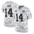 LV.Raiders #14 Matt Gay Player Arctic Camo Salute To Service Limited Game BALCE Stitched Jerseys