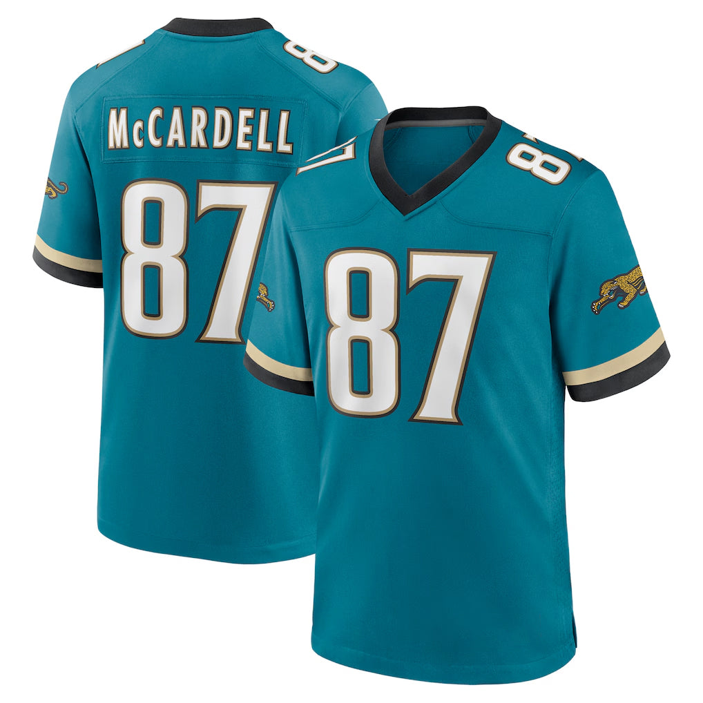 J.Jaguars #87 Keenan McCardell Player Teal Prowler Throwback Limited Home Game BALCE Stitched Jerseys