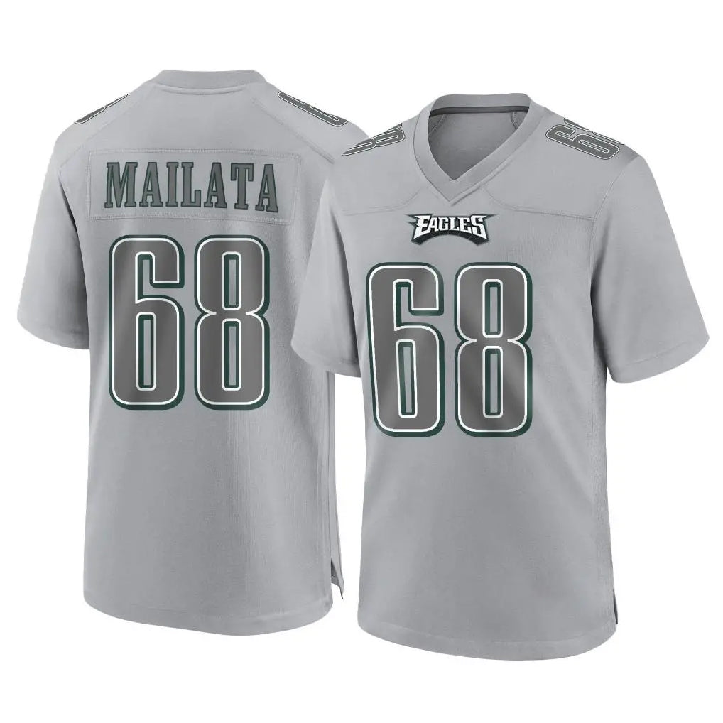 P.Eagles #68 Jordan Mailata Player Gray Atmosphere Fashion Home Game BALCE Stitched Jerseys