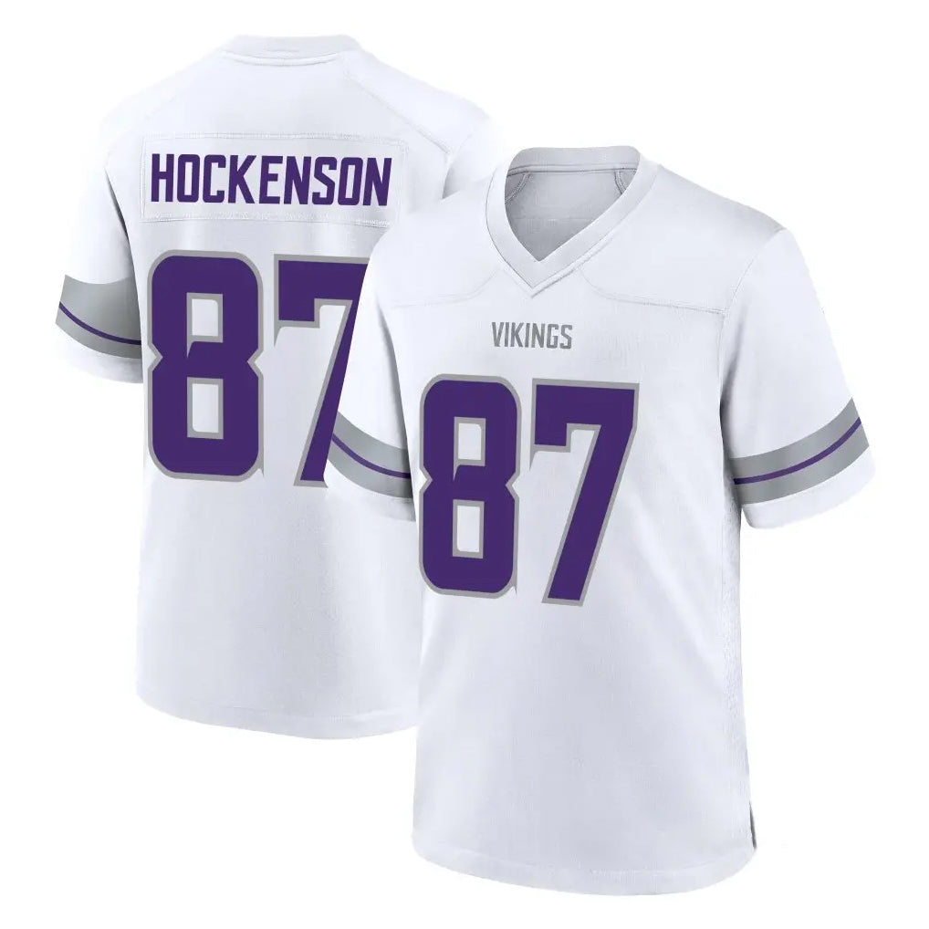 M.Vikings #87 T.J. Hockenson Player White Alternate Home Game BALCE Stitched Jerseys