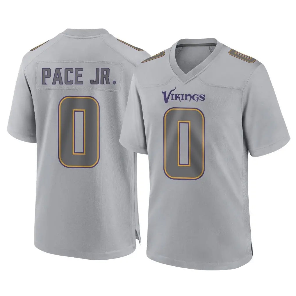 M.Vikings #0 Ivan Pace Jr. Player Gray Atmosphere Fashion Home Game BALCE Stitched Jerseys